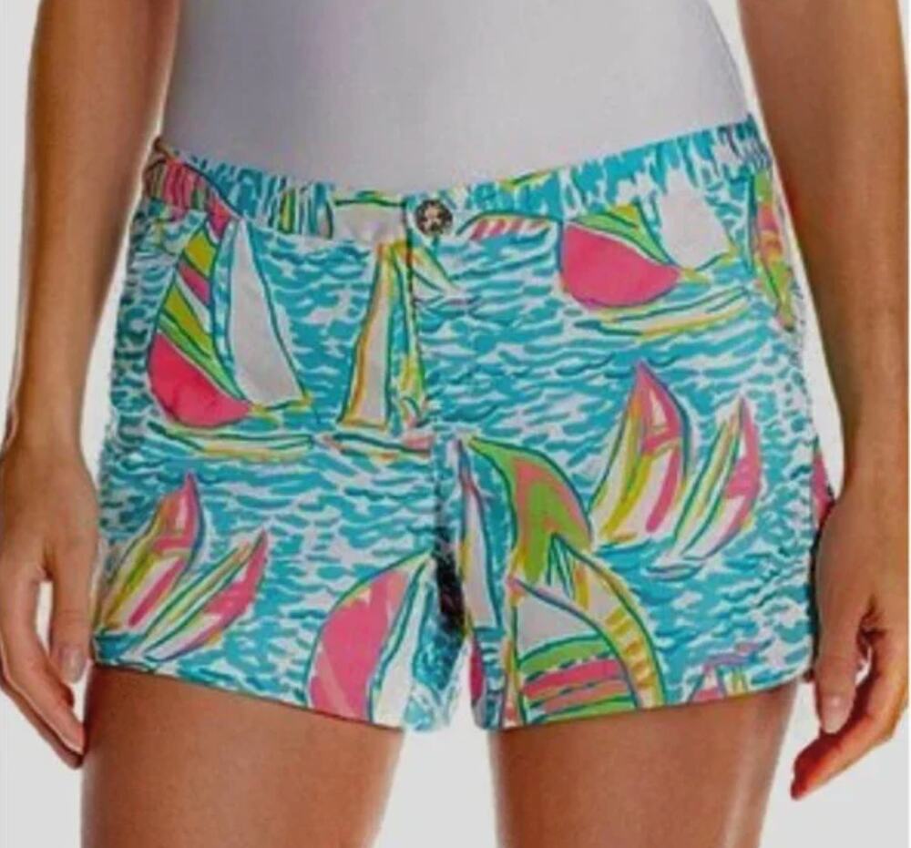 Lilly Pulitzer Neon Ya Gotta Regatta 4 Inch Callahan Shorts Size 0